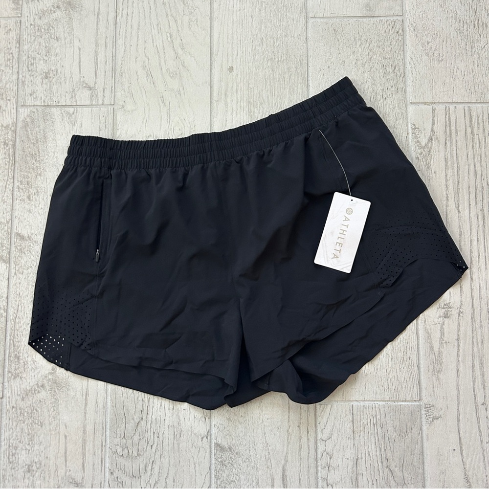 NWT Athleta Hustle 3” Shorts Size 1X Black Athletic Shorts